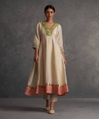Sunehri Ivory Anarkali Set 2