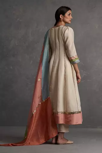 Sunehri Ivory Anarkali Set