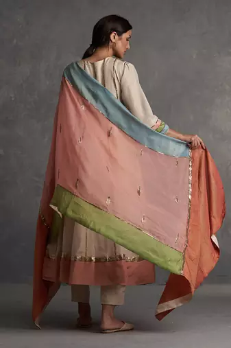 Sunehri Ivory Anarkali Set