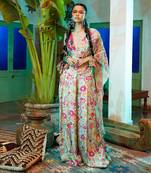 Mint Green & Fuchsia Pink Saree Set