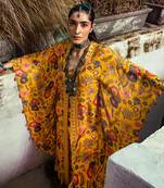 Yellow Jaal Print Kaftan
