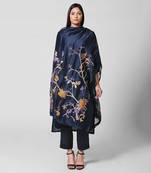 Dark Blue Embroidered Kurta Set