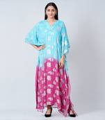 Blue And Magenta Ombre Full Length Kaftan