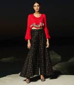 Ameera Romantic Red Bohemian Top