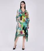 Green Abstract Mid Length Kaftan