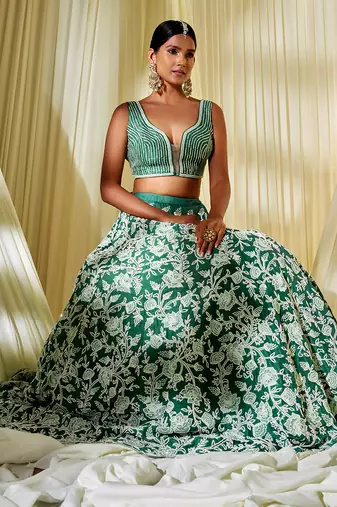 Teal Green Lehenga Set