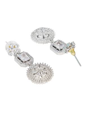 American Diamond White Necklace Set For Women 4