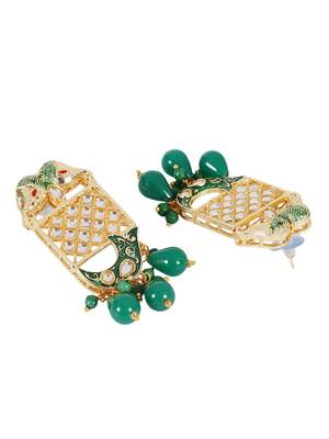 Steorra Jewels Traditional Jaipuri Green Necklace Set For Women 6