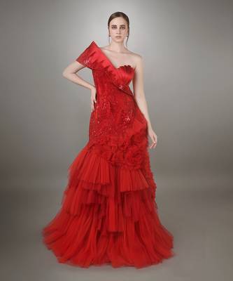 Red Mermaid Gown  1