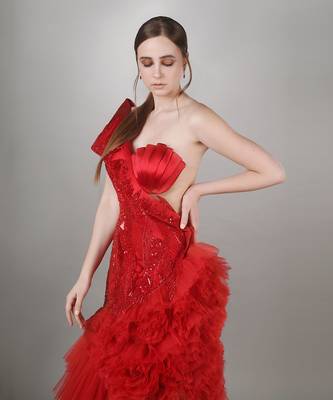 Red Mermaid Gown  3