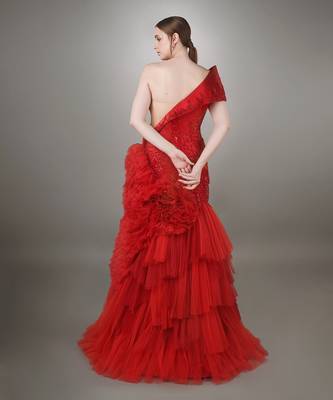 Red Mermaid Gown  4