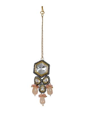 Steorra Jewels Traditional Jaipuri Peach Necklace Set For Women 5