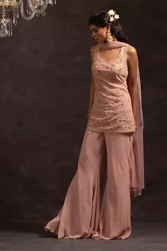 Rose Pink Alyssa Sharara Set