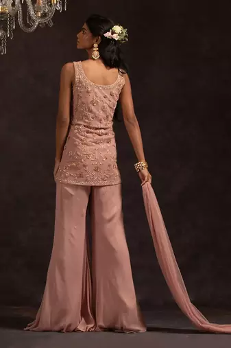 Rose Pink Alyssa Sharara Set