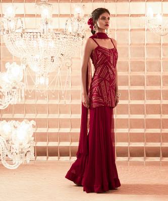 Oxblood Amaya Sharara Set 2