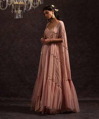 Rose Pink Alexa Lehenga Cape Set 2