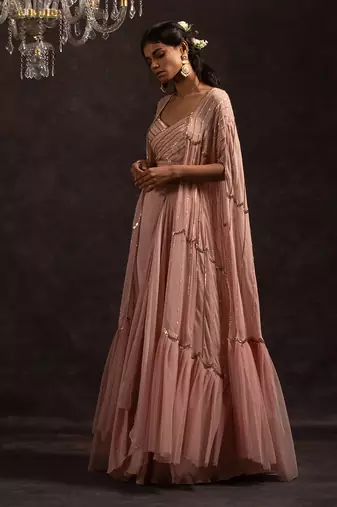 Rose Pink Alexa Lehenga Cape Set