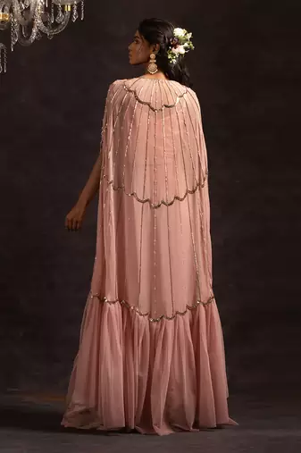 Rose Pink Alexa Lehenga Cape Set