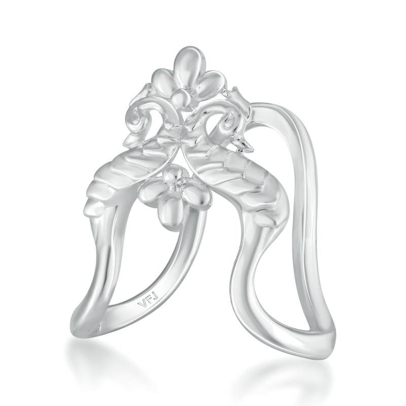 Vighnaharta traditional south indian Rhodium Plated finger Ghoda vanki Ring