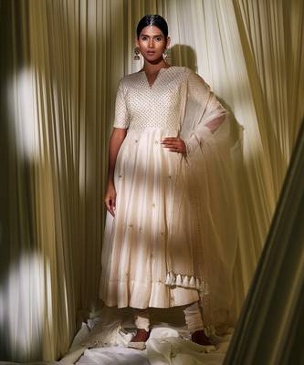 Ivory Anarkali Set 1