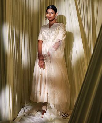 Ivory Anarkali Set 2