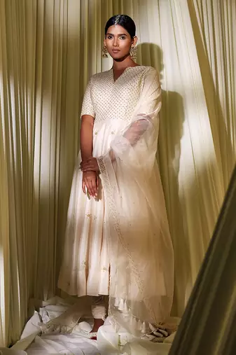 Ivory Anarkali Set