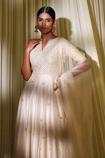 Ivory Anarkali Set