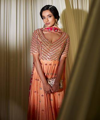 Apricot Anarkali Set 2
