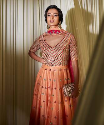 Apricot Anarkali Set 3