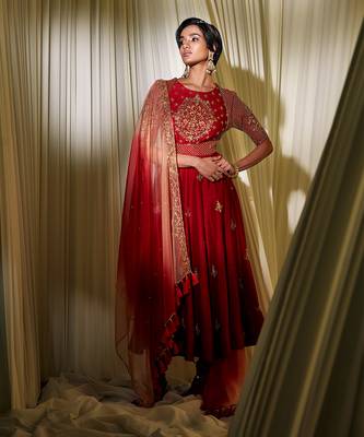 Red Anarkali Set 2