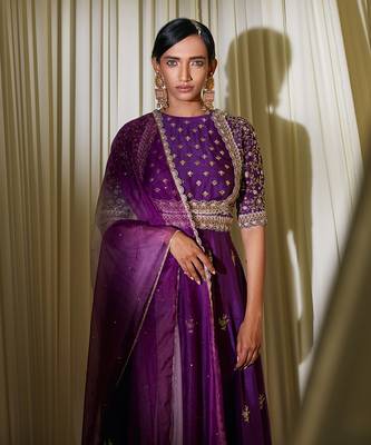 Purple Anarkali Set 3