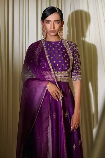 Purple Anarkali Set