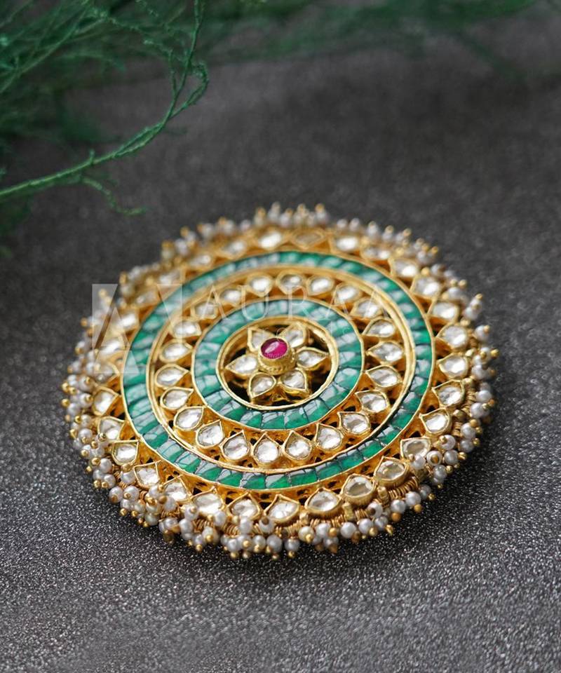 22KT Gold Plated Kundan Juda Pin