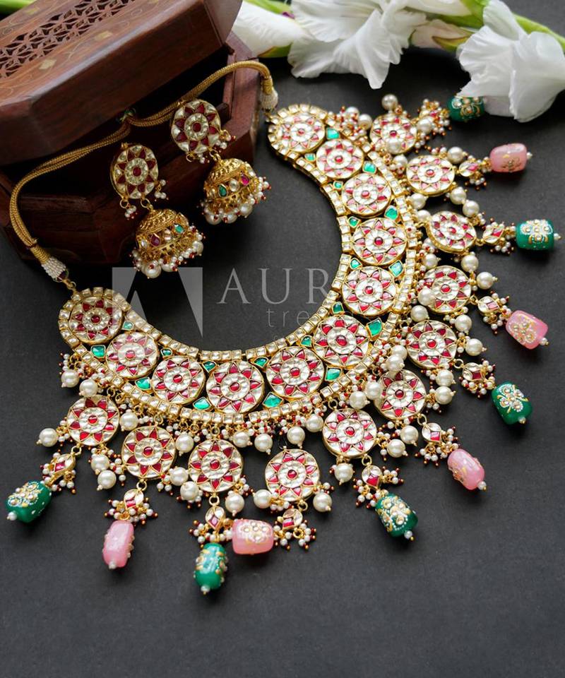 Kundan Necklace Set 22KT Gold Plated