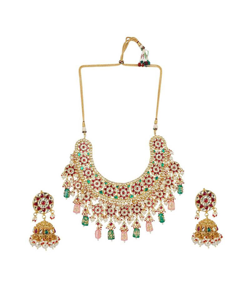 Kundan Necklace Set 22KT Gold Plated