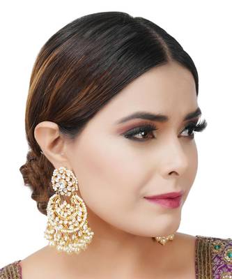 22KT Gold Plated Kundan Chandbali Earring 1