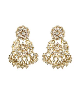 22KT Gold Plated Kundan Chandbali Earring 3