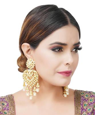 22KT Gold Plated Kundan Chandbali Earring 1