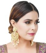 22KT Gold Plated Kundan Chandbali Earring
