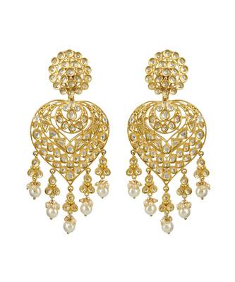 22KT Gold Plated Kundan Chandbali Earring 3