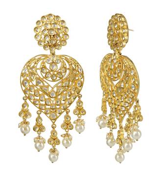22KT Gold Plated Kundan Chandbali Earring 4