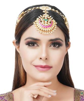 Kundan Gold Plated Head Band 1