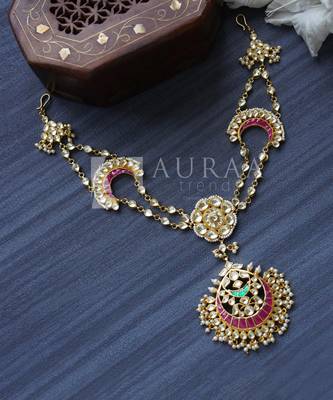 Kundan Gold Plated Head Band 3