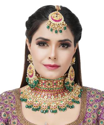 Kundan Necklace Set 22KT Gold Plated 1