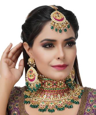 Kundan Necklace Set 22KT Gold Plated 2