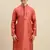 Sanwara Men's Pink woven Long Sleeve Art Silk Elegant Kurta