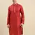 Sanwara Men's Red woven Long Sleeve Art Silk Elegant Kurta
