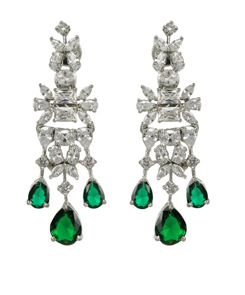 Rhodium Plated Diamonte Necklace Set