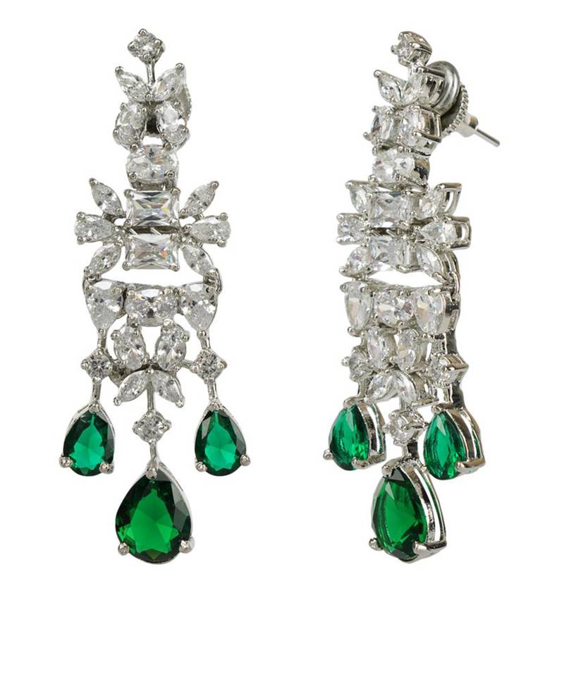 Rhodium Plated Diamonte Necklace Set