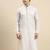 Sanwara Men's White Printed Long Sleeve Cotton Elegant Kurta